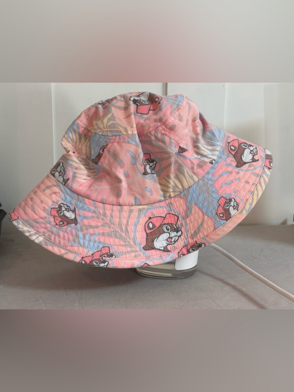 Buc-ee’s All Over Print Bucket Hat Pink Tropical Beaver Logo